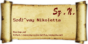 Szávay Nikoletta névjegykártya
