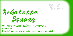 nikoletta szavay business card
