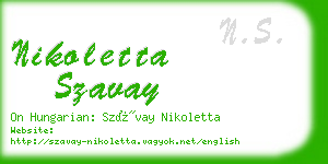 nikoletta szavay business card